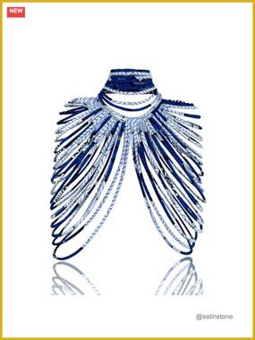 African Ankara Multi-Strand Shawl Necklace Set Cotton Women Statement